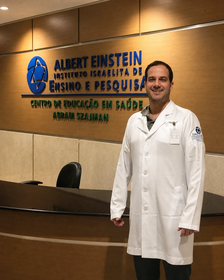 Dr. Regis Meneghelli no Centro de Educação em Saúde do Hospital Albert Einstein